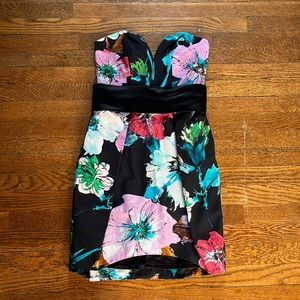 MILLY Pop Art Floral Strapless Dress